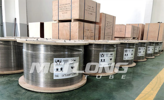 Edelstahl ASTM A269 umwickelte Schlauchchemische Einspritzleitung 3/8&quot; Od X 0,065&quot; GEWICHT
