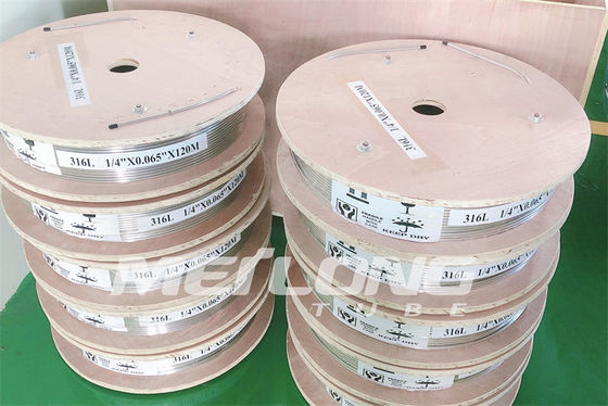 ROHR-Spule NACE MR0175/ISO15156 SS nahtlose SS316L ASTM A269 Stahlhydraulisches Schlauch